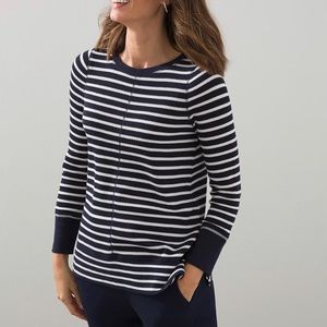 Chico’s Zenergy Waffle Knit Stripe Top
